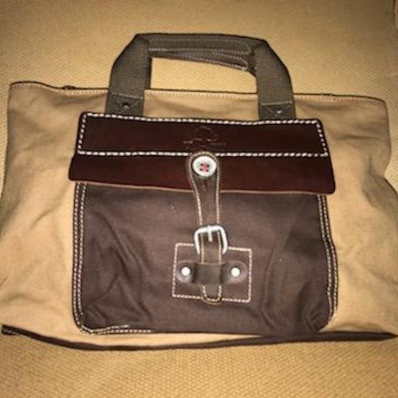 TSD Other - TSD Hidden Woods Canvas and Leather Brown Tote Bag electronics/computer case